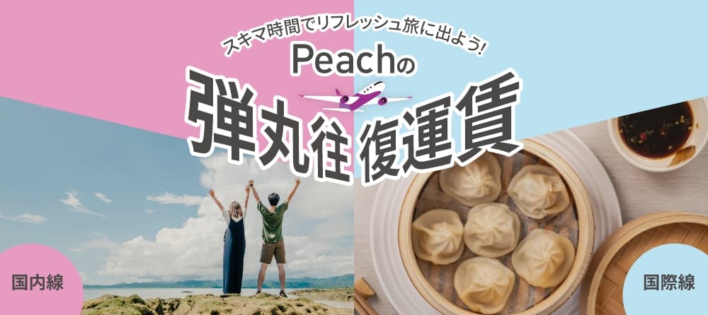 スキマ時間でリフレッシュ旅に出よう！ Peachの弾丸往復運賃 国内線 国際線